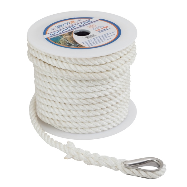 Sea Dog Ligne d’ancrage torsadée en nylon 100' - 1/2″ - Nylon - Torsadée