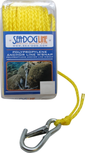 Sea Dog Ligne d’ancre Poly-Pro avec attache 100' - 1/4″ - Polypropylène - Tressé