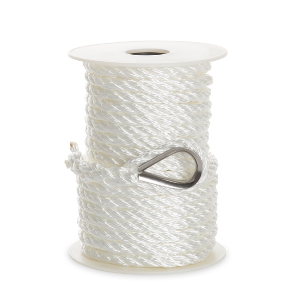 Kimpex Ligne d’ancre à 3 brins 100' - 5/16″ - Nylon - Torsadé à 3 brins