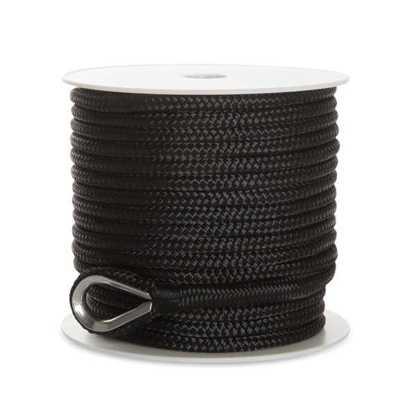 Kimpex Ligne d’ancre tressée double 150' - 3/8″ - Nylon - Doublement tressé