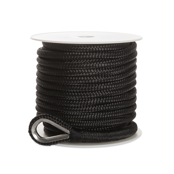 Kimpex Ligne d’ancre tressée double 100' - 1/2″ - Nylon - Doublement tressé