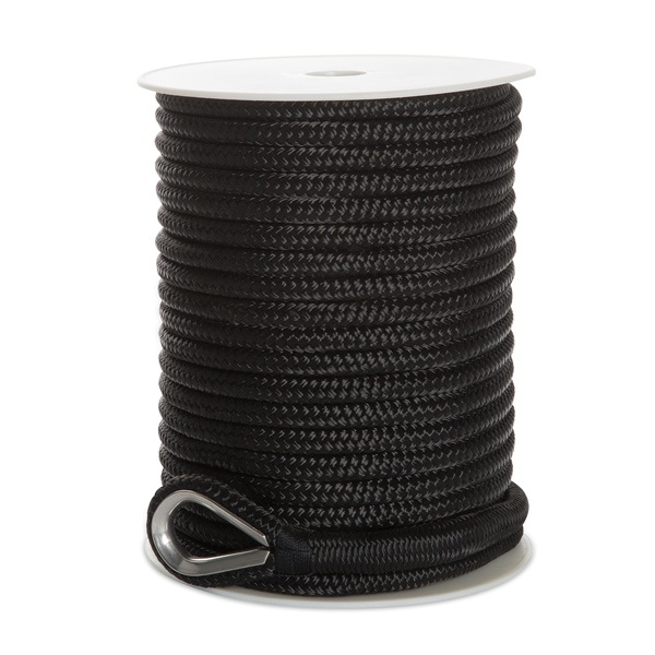 Kimpex Ligne d’ancre tressée double 150' - 1/2″ - Nylon - Doublement tressé