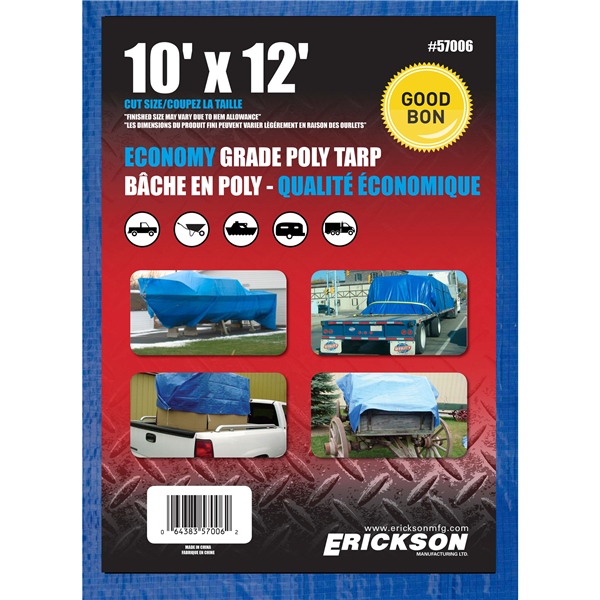 ERICKSON Bâches universelles 10' x 12'