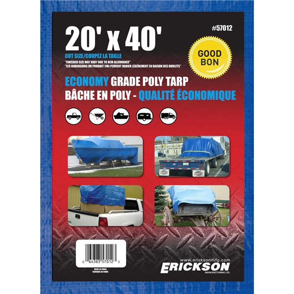 ERICKSON Bâches universelles 20' x 40'
