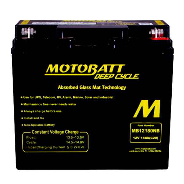 Motobatt Batterie AGM à décharge profonde MB12180NB