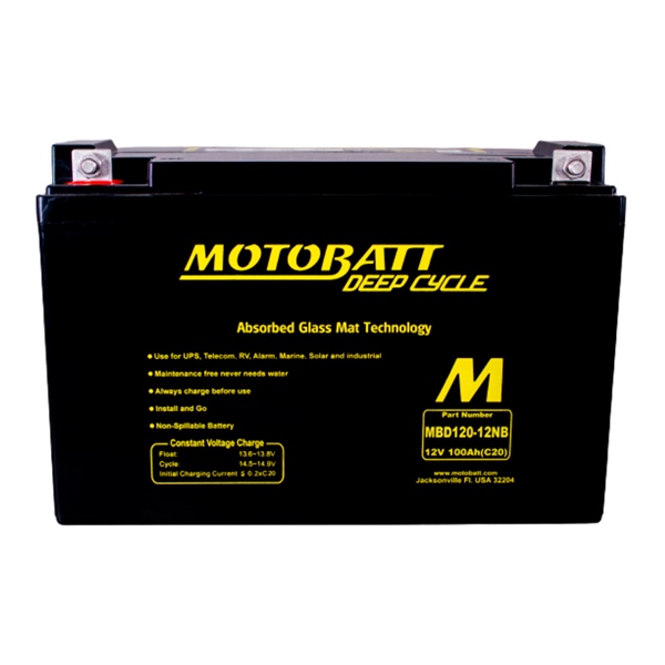 Motobatt Batterie AGM à décharge profonde - Groupe 31 MBD120-12NB