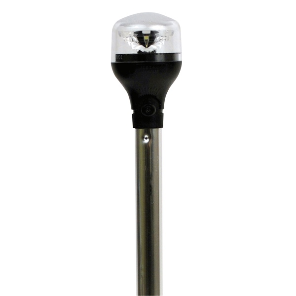 Attwood Feu de navigation circulaire, support horizontal avec pole 20″ Feu de navigation - Noir