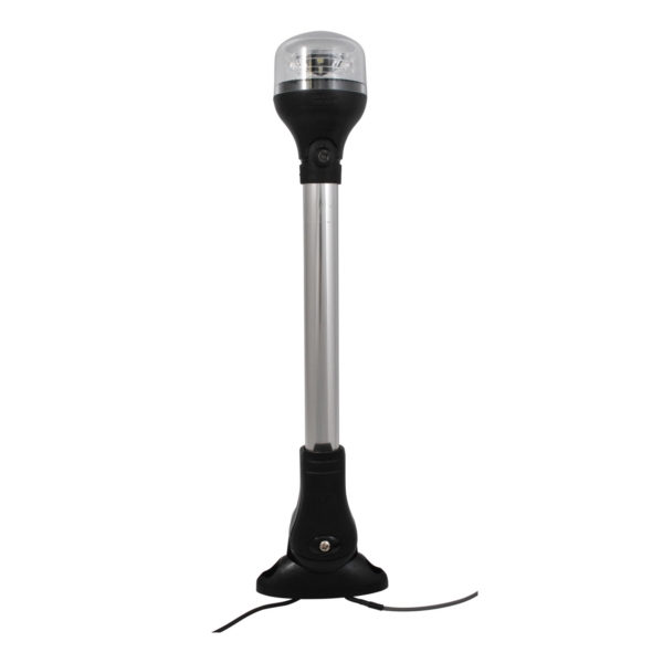 Attwood Feu de navigation circulaire, support vertical avec pole 20″ Feu de navigation - Noir