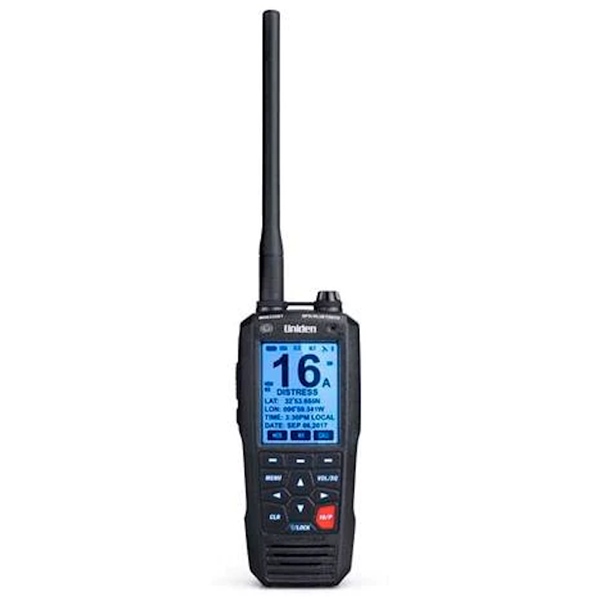 Uniden Radio VHF Flottant bidirectionnel avec GPS & ASN Noir