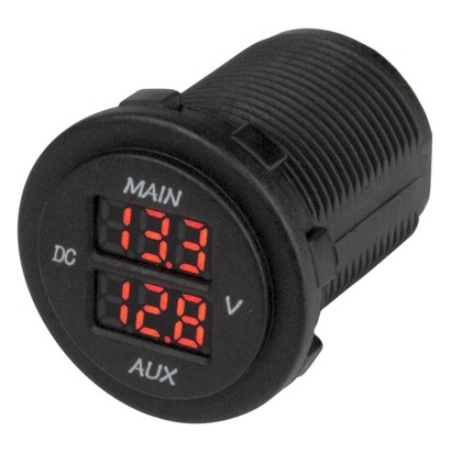 Sea Dog Double voltmètre rond Bateau - 738153
