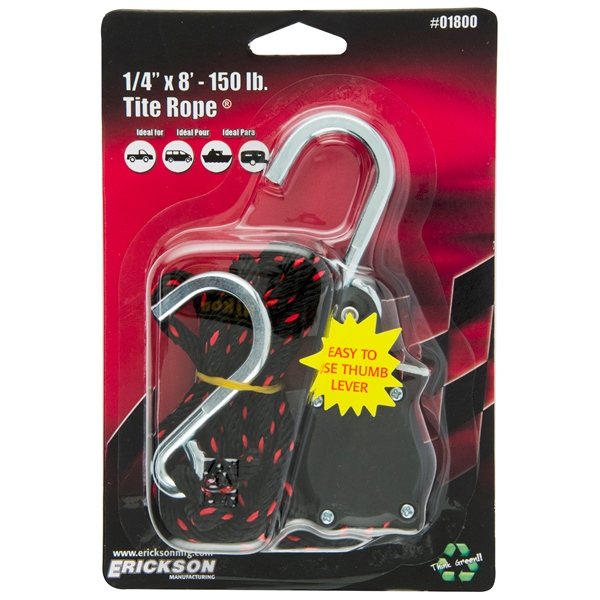 ERICKSON Câble de fixation à cliquet 8' - 150 lb