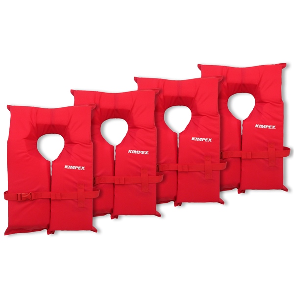 Kimpex Ensemble de 4 vestes de flottaison en trou de serrure