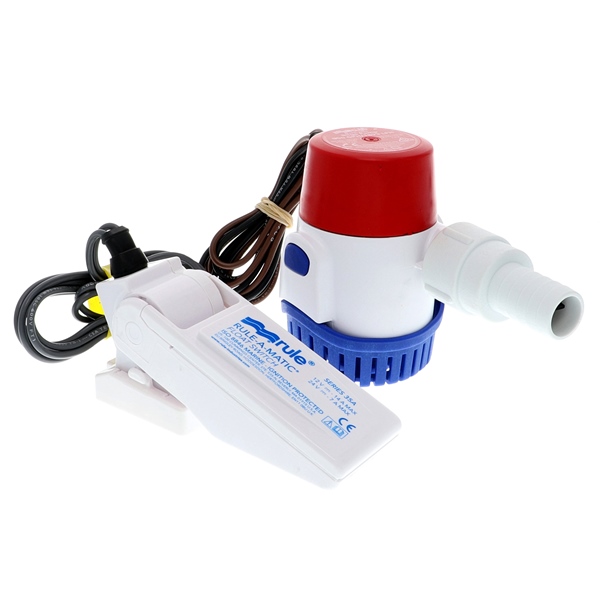 JABSCO RULE Ensemble standard de pompe de cale de 500 gal/h avec interrupteur à flotteur
